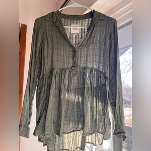 American Eagle Babydoll Blouse XXS Green